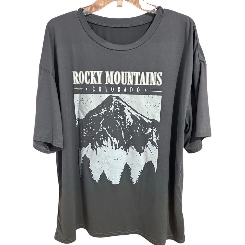 Colorado Rocky Mountains T-Shirt Grey Soft Material Knit Men’s Size L SHEIN
